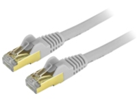 Startech 25ft CAT6A Ethernet Cable, 10 Gigabit Shielded Snagless RJ45 100W PoE Patch Cord, CAT 6A 10GbE STP Network Cable w/Strain Relief, Gray, UL Certified Wiring/TIA