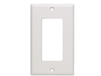 SINGLE GANG FACEPLATE WHITE DECORA STYLE F/STD NEMA WALL BOXES