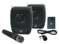 SMK-Link GoSpeak! Duet Wireless Portable PA System with Wireless Microphones (VP3450) - speakers - for PA system - wire…