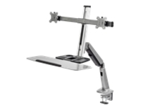 SIIG Standing Desk Converter With Height Adjustable Keyboard & Counterbalance Monitor Arm