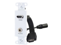 C2G Decorative Wall Plate with HDMI Pigtail and 3.5mm White