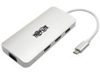 Tripp Lite USB C Docking Station w/ USB-A Hub, 2x HDMI, VGA, PD Charging 1080p @ 60 Hz, Silver USB Type C, USB-C, USB Type-C Thunderbolt 3 Compatible