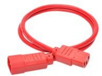 Tripp Lite 3ft Computer Power Extension Cord 10A 18 AWG C14 to C13 Red 3&#x27;