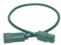 Tripp Lite 2ft Computer Power Extension Cord 10A 18 AWG C14 to C13 Green 2'