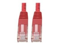 Tripp Lite Premium Cat5 / Cat5e / Cat6 Gigabit Molded Patch Cable, 24 AWG, 550 MHz/1 Gbps (RJ45 M/M), Red, 3 ft. 3'