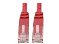 Tripp Lite Premium Cat5 / Cat5e / Cat6 Gigabit Molded Patch Cable, 24 AWG, 550 MHz/1 Gbps (RJ45 M/M), Red, 3 ft. 3&#x27;