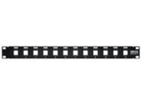 Tripp Lite 12-Port 1U Rack-Mount Unshielded Blank Keystone/Multimedia Patch Panel, RJ45 Ethernet, USB, HDMI, Cat5e/6