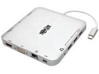 Tripp Lite USB C Laptop Docking Station w/ mDP, HDMI, VGA, GbE, 4K @ 30 Hz, Thunderbolt 3