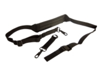 SHOULDER STRAP, BREAK-AWAY, BLACK NYLON, ADJUSTABLE TO 56 INCHES. SAFETY RELEASE