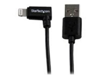 StarTech.com 2m 6ft Angled Black Apple 8-pin Lightning to USB Cable for iPhone iPod iPad