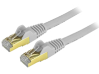 Startech 7ft CAT6A Ethernet Cable, 10 Gigabit Shielded Snagless RJ45 100W PoE Patch Cord, CAT 6A 10GbE STP Network Cable w/Strain Relief, Gray, UL Certified Wiring/TIA