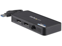 StarTech.com USB 3.0 Mini Dock, Dual Monitor USB-A Docking Station w/ DisplayPort 4K 60Hz Video & Gigabit Ethernet, 1ft (30cm) Cable, Portable USB 3.1 Gen 1 Type-A Laptop Adapter, 4K Dock