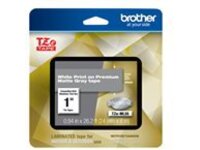 BROTHER MOBILE, 0.94 IN X 26.2 FT (24MM X 8M), BLACK INK ON MATTE GRAY LABEL, 2 PACK