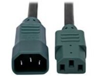 Tripp Lite 6ft Power Cord Extension Cable C14 to C13 Heavy Duty Green 15A 14AWG 6'
