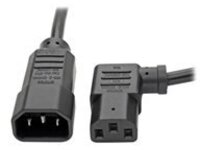 Tripp Lite 2ft Computer Cord Extension Cable C14 to Left Angle C13 10A 18AWG 2&#x27;