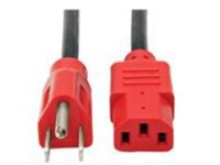Tripp Lite 4ft Computer Power Cord Cable 5-15P to C13 Red 10A 18AWG 4&#x27;