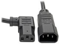 Tripp Lite 2ft Computer Power Cord Extension Cable C14 to Right Angle C13 10A 18AWG 2&#x27;