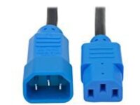 Tripp Lite 4ft Computer Power Cord Extension Cable C14 to C13 Blue 10A 18AWG 4'