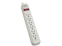 Tripp Lite Protect It! 6-Outlet Surge Protector, 15 ft. Cord, 790 Joules, Diagnostic LED, Light Gray Housing