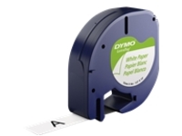 DYMO LETRATAG PAPER LABEL 2 PACK WHITE W BLACK PRINTING, 1/2 X 13- MUST ORDERED