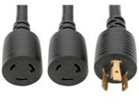 Tripp Lite 1ft Power Cord Y Splitter Cable L6-20P to 2xL6-20R for PDU/UPS 20A 10AWG 1' - power splitter - 30 cm