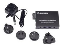 Black Box Pure Networking Copper to Fiber Media Converter 10/100BASE-TX to 10/100BASE-FX, Singlemode SC, 10-km