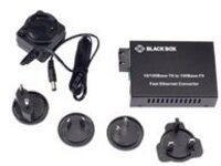 Black Box Pure Networking Copper to Fiber Media Converter 10/100BASE-TX to 10/100BASE-FX, Singlemode SC, 10-km
