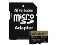 Verbatim PRO+ - Flash memory card (microSDXC to SD adapter included)