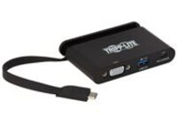 Tripp Lite USB C Adapter Converter w/ VGA, Gigabit Ethernet, USB-A Hub & PD Charging, Thunderbolt 3 Compatible w/ Storage Cable 1080p
