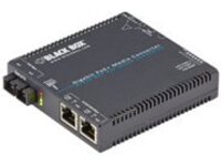 Black Box Media Converter Gigabit Ethernet PoE+ SIngle-Mode, 1310-nm, SC