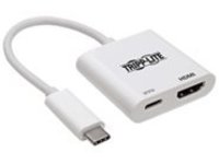 Tripp Lite USB C Adapter Converter 4K HDMI PD Charging USB Type C M/F White