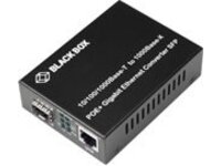 Black Box Pure Networking Copper to Fiber Media Converter 10/100/1000BASE-T Copper to 1000BASE-X SFP PoE+