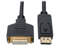 Tripp Lite DisplayPort to DVI Adapter Converter Cable M/F 1080p Black DP to DVI 1ft