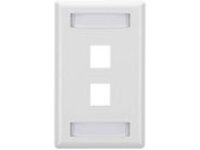 2-PORT WHITE SINGLE-GANG KEYSTONE WALLPLATE