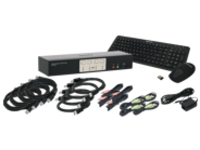 IOGEAR 4-Port 4K DisplayPort1.2 KVMP with Wireless Keyboard and Mouse