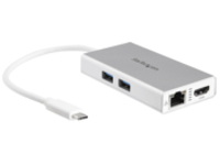 StarTech.com USB-C Multiport Adapter, USB-C Travel Docking Station with 4K HDMI, 60W Power Delivery Pass-Through, GbE, 2pt USB-A 3.0 Hub, Portable Mini USB Type-C Dock for Laptop, White