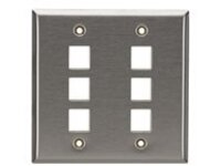 KYSTN WALLPLATE STNLS STL DBLE-GNG 6PT