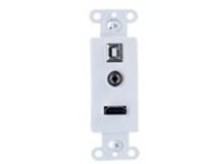 C2G Decorative HDMI Wall Plate with USB and 3.5mm White