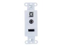 C2G Decorative HDMI Wall Plate with USB and 3.5mm White
