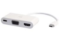 C2G USB C to HDMI and VGA Multiport Adapter with Power Delivery