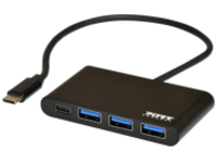 PORT Connect - Hub - 3 x SuperSpeed USB 3.0 + 1 x USB-C