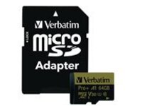 Verbatim PRO+ - Flash memory card (microSDXC to SD adapter included)