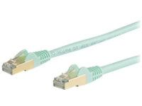 StarTech.com 10m CAT6A Ethernet Cable, 10 Gigabit Shielded Snagless RJ45 100W PoE Patch Cord, CAT 6A 10GbE STP Network Cable w/Strain Relief, Aqua, Fluke Tested/UL Certified Wiring/TIA