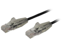 Startech 2.5m Slim LSZH CAT6 Ethernet Cable, 10 Gigabit Snagless RJ45 100W PoE Patch Cord, CAT 6 10GbE UTP Network Cable w/Strain Relief, Black, ETL/Low Smoke Zero Halogen