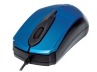 Manhattan Edge USB Wired Mouse, Blue, 1000dpi, USB-A, Optical, Compact, Three Button with Scroll Wheel, Low friction base, Blister