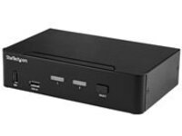 StarTech.com 2 Port DisplayPort KVM Switch, 4K 60Hz, Single Display, Dual Port UHD DP 1.2 USB KVM Switch with Integrated USB 3.0 Hub and Audio, Dell, HP, Apple, Lenovo, TAA Compliant
