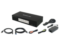IOGEAR GCS1964 4-Port 4K Triple Monitor DisplayPort KVMP Switch with Cables