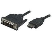 Manhattan HDMI to DVI-D 24+1 Cable, 1m, Male to Male, Dual Link, Compatible with DVD-D, Black, Lifetime Warranty, Polybag