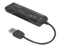 Manhattan USB-A Multi-Card Reader/Writer, 480 Mbps (USB 2.0), 79-in-1, Slim, Hi-Speed USB, Windows or Mac, Black, Three Year Warranty, Blister