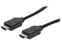 Manhattan HDMI Cable, 4K@30Hz (High Speed), 1m, Male to Male, Black, Ultra HD 4k x 2k, Fully Shielded, Gold Plated Contacts, Lifetime Warranty, Polybag